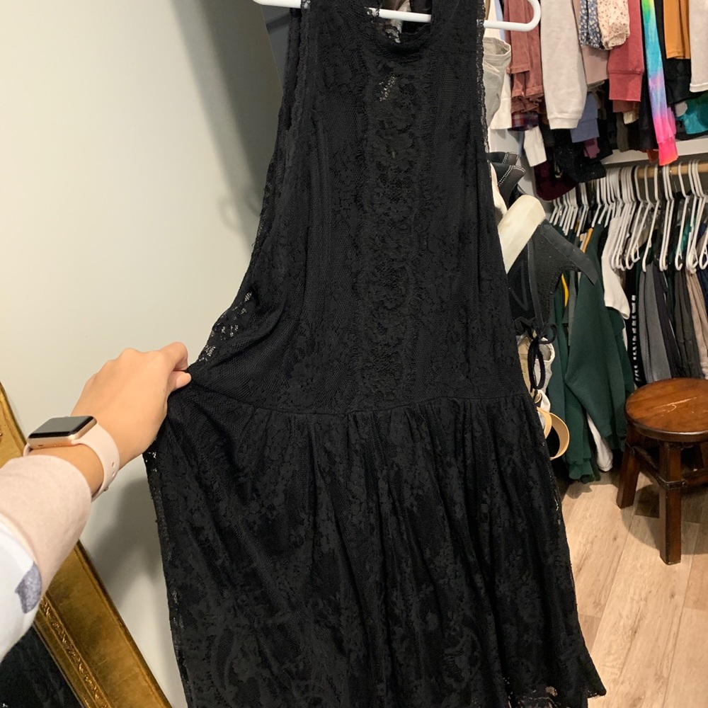 Free People Black Lace Dress